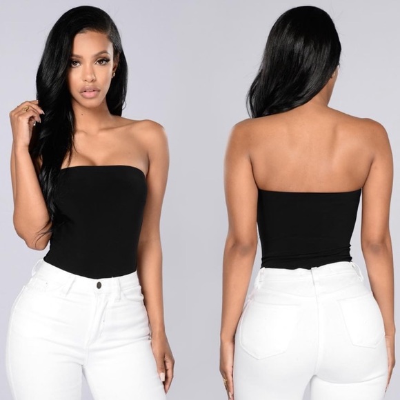 SOLD Fashion Nova black strapless bodysuit - Picture 3 of 5
